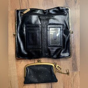 HOBO Black Leather Wallet Set